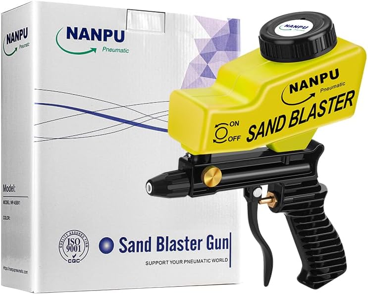 NANPU Light-Duty Air Sandblaster Gun Kit with Gravity Feed, Ceramic Nozzle, Metal Body, for Small Project Surface Prep, Paint & Rust Removal, Metal/Wood/Glass Etching, Requires Air Compressor - Image 5